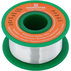 Thin Solder Wire 0.4mm Lead Free Electronics Solder Wire Rosin Core Sn99 Ag0.3 Cu0.7 Activated Solder 100g 3.53oz Fine Diameter 0.015 Thin Gauge Alloy Soldering Wire