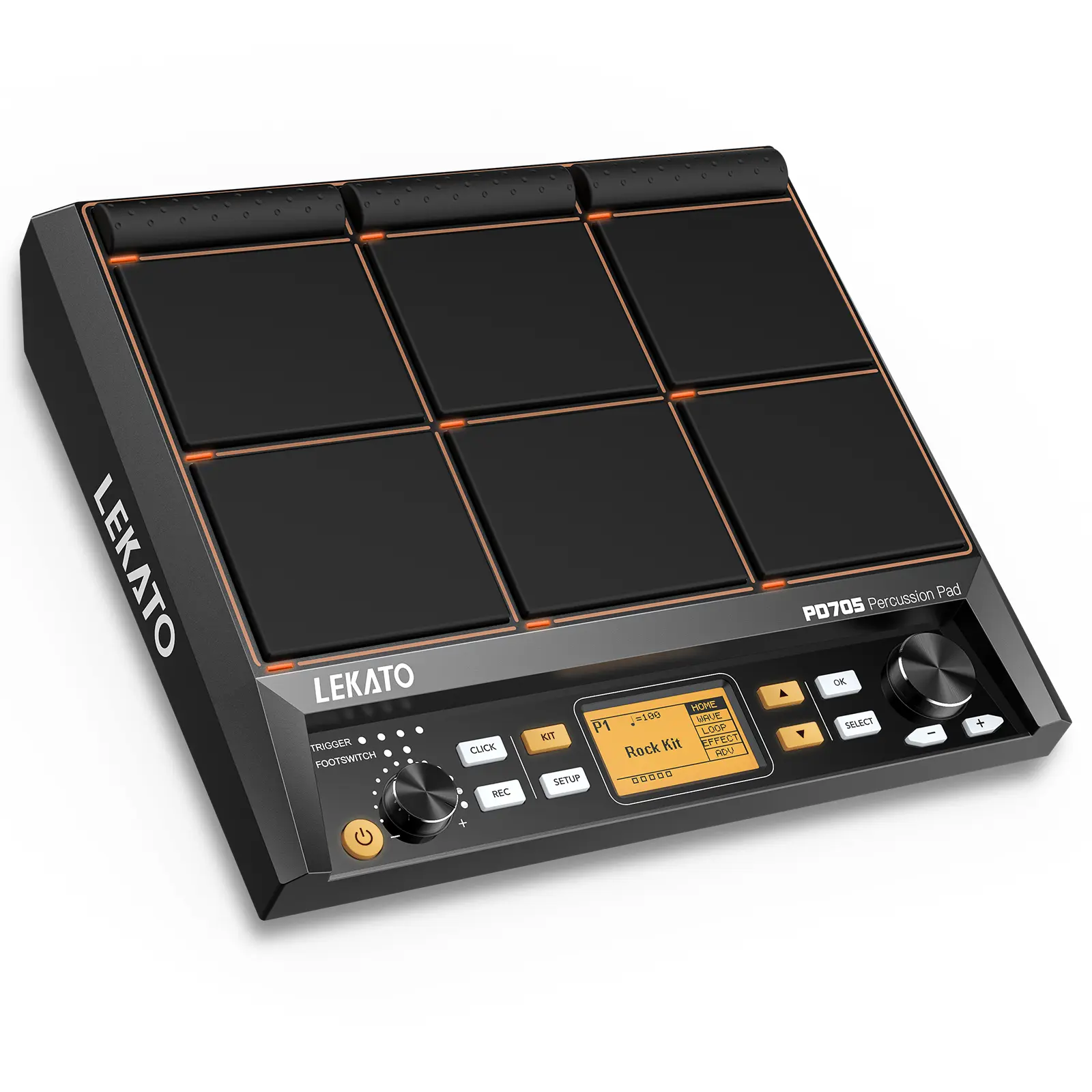 LEKATO/Avatar PD705 Electric Drum Pad with 9 Velocity-Sensitive Drum Pad, Percussion Sample Pad, 600+ Sounds, Electronic Drum Set Pad Multipad with MIDI out, USB MIDI, AUX, Looper, Metronome, Trigger inputs, for Music Lovers Girls Boys Friends Gift
