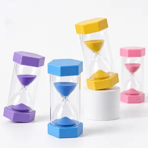 Hexagonal Anti-Drop Sand Timer, Durable Plastic Protective Stopwatch, Kids/classroom/kitchen Countdown Hourglass, Home Decor Ornament, Kitchen Timers