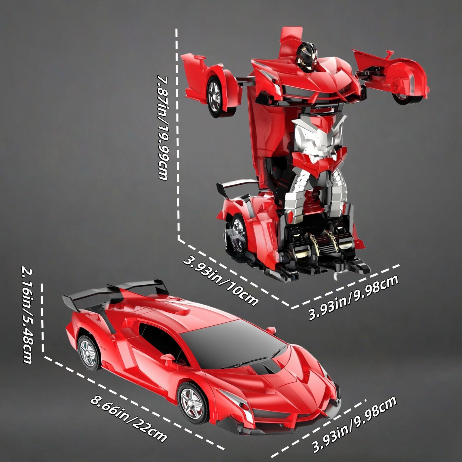 One-Button Transforming Robot Car Toy with LED Light & Sound Stunts – 360° Omnidirectional Stunt Vehicle for Boys Girls Age 3+ – Remote Control Deformation Truck, Educational STEM Christmas Birthday Gift for Kids