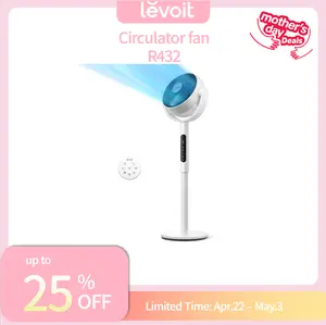 LEVOIT Corebreeze R432 circulator Fan for Home Standing Oscillating with Whole Room Airflow Remote 82ft Range 20dB Quiet 908CFM DC Motor 9 Speeds Sensor Timer Pedestal & Tabletop Mode mothersdaygift, Personal Cooling Fan, Silent Operation Fan