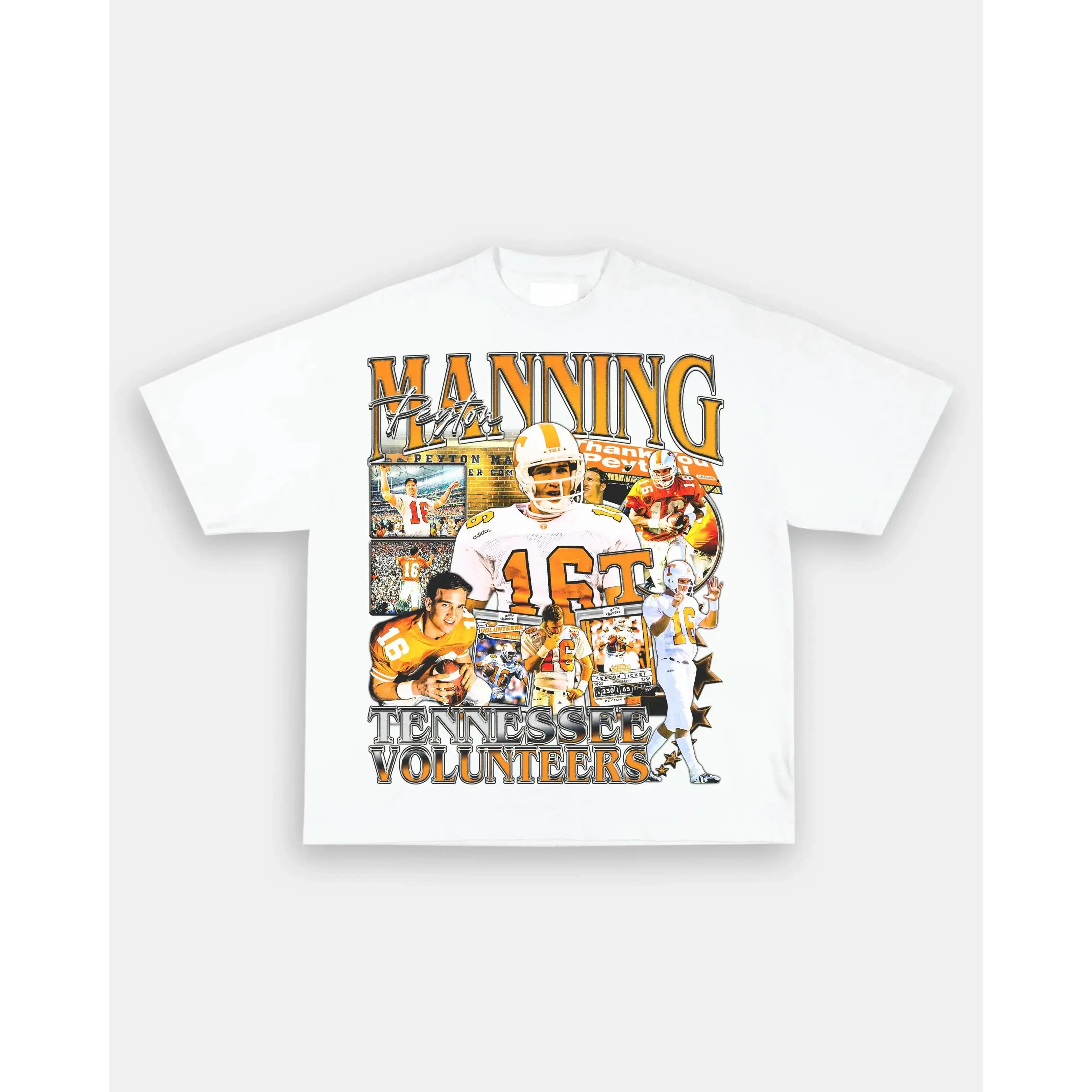 {Graphic Tee 100 %cotton}Peyton Manning Tennessee Tee Vintage Bootleg Streetwear Graphic T-Shirt Retro Football Fan Tee Casual Unisex Cotton Short Sleeve Tee Sports Legend Camiseta Oversized Vintage Style Top