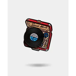 VINYL TURNTABLE, spinning enamel pin