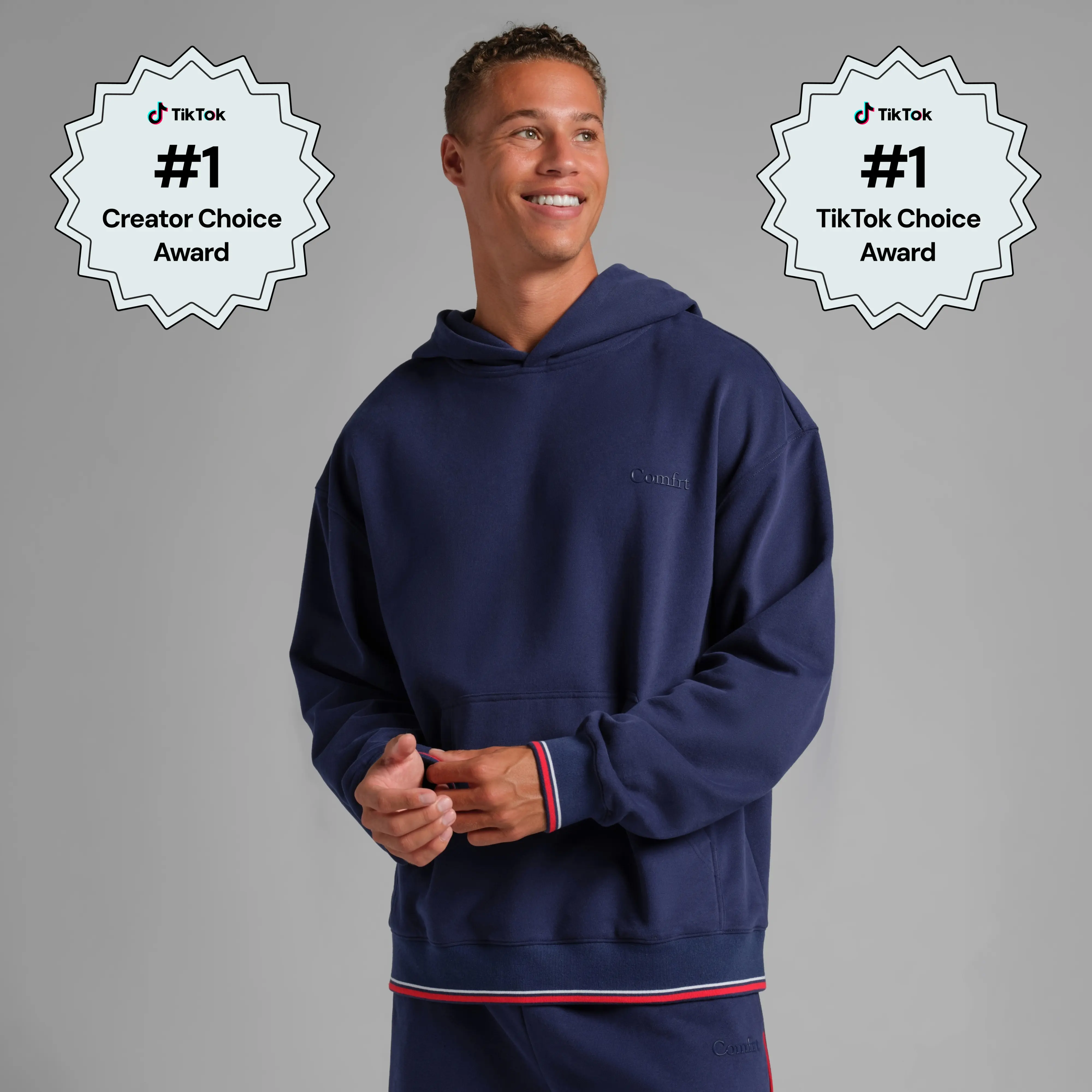 Comfrt | Laid Back Halo Lightweight Hoodie | Sporty Mega Fit Fleece Summer Pullover Hoodie