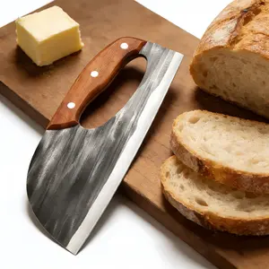 2 Pcs Hand Forged High Carbon Stainless Steel Chef Knife Set, Viking Japan Style Knives for Kitchen Cooking, Hunting, BBQ Meat & Vegetable Cutting, Premium Cutlery ,  2mm thick, lightweight and sharp, Perfect Gift for Men/Woman Block