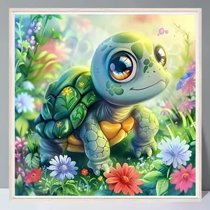 Turtle Pattern DIY Diamond Arts Colorful Painting Kit without Frame, DIY 5D Diamond Arts Colorful Painting Kit, Wall Art Decor for Home Living Room Bedroom