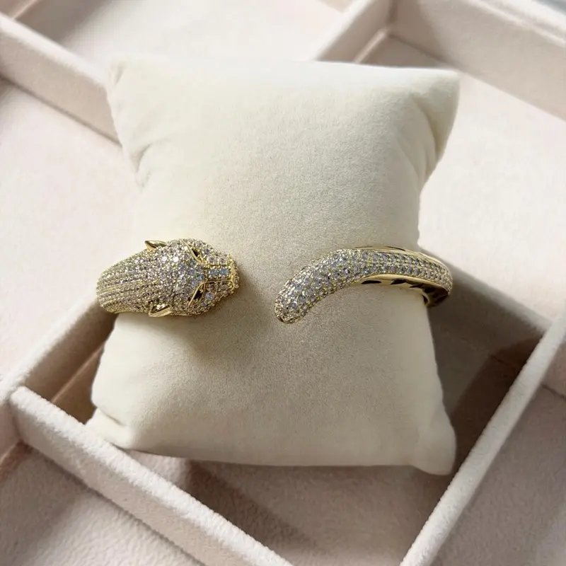 Panter bangle gold plated 14k open size