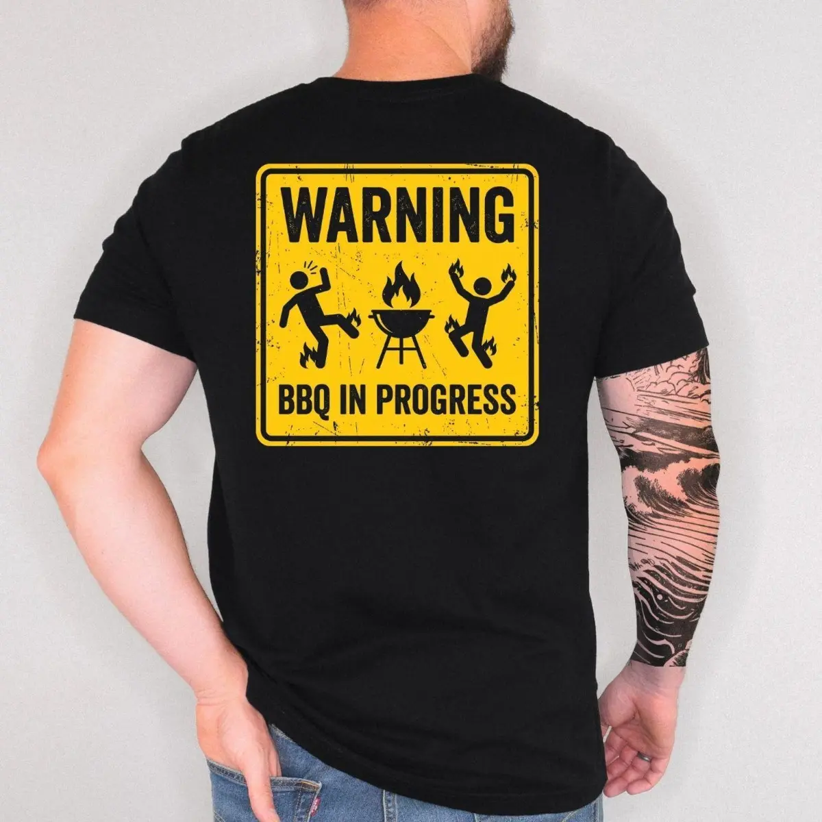 BBQ Shirt, Funny Grilling Shirt, Warning BBQ In Progress T Shirt, Backyard Cookout Shirt, Grill Master Gift For Men, Father's Day Gift, Father's Day BBQ Tee 260527