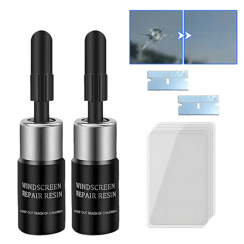 Windshield Repair Kit, 2026 Latest Car Windshield Crack Repair Kit, 2 Bottles Nano Glass Repair Liquid,Fix Bullseye & Star Cracks. Most Crack Types Windshield Repair Kit
