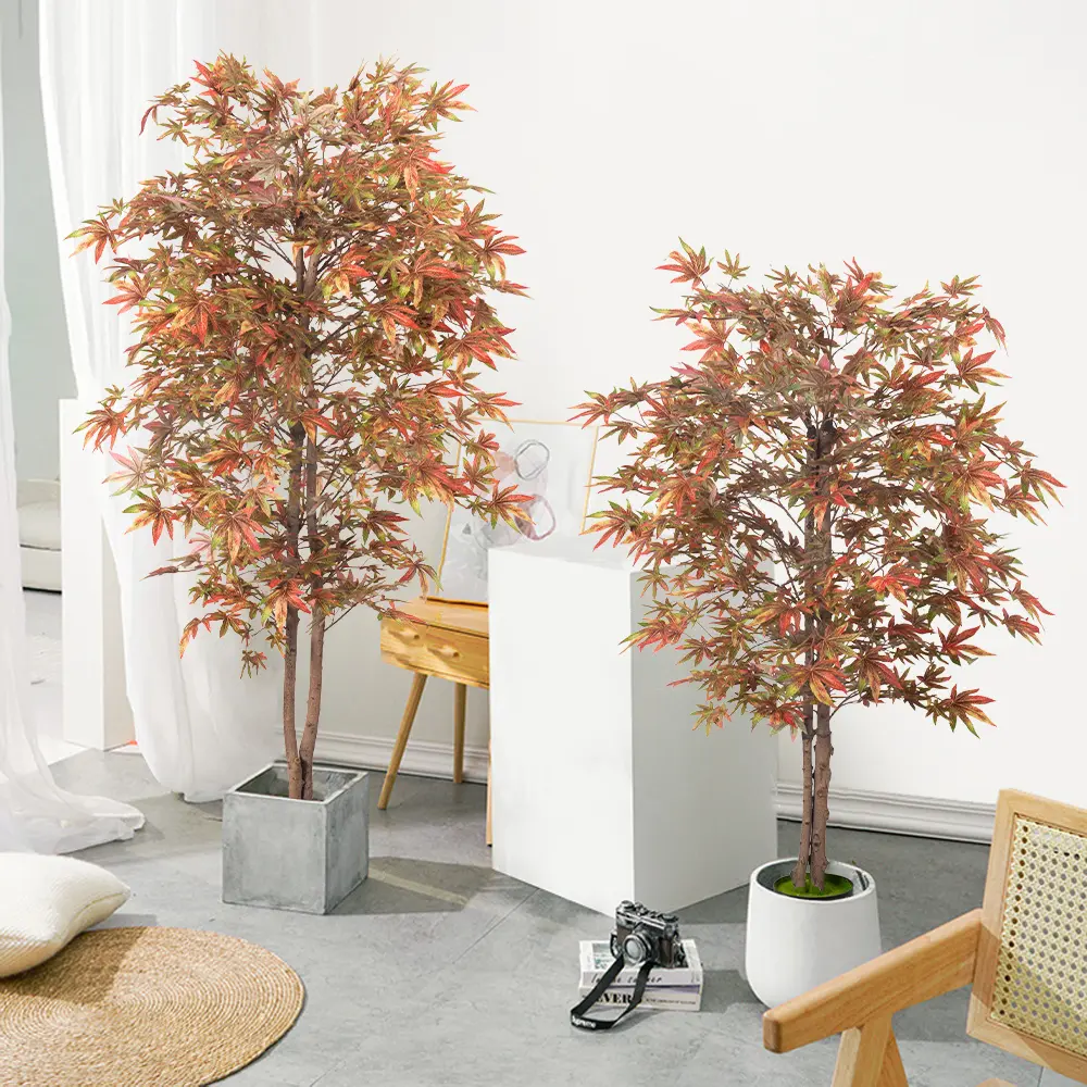 Artificial Maple Tree, 4ft/5ft Fake Maple Tree for Indoor Home Decoration, Acer Palmatum Maple Tree, Realistic Silk Maple Plant for Office and Living Room Decor