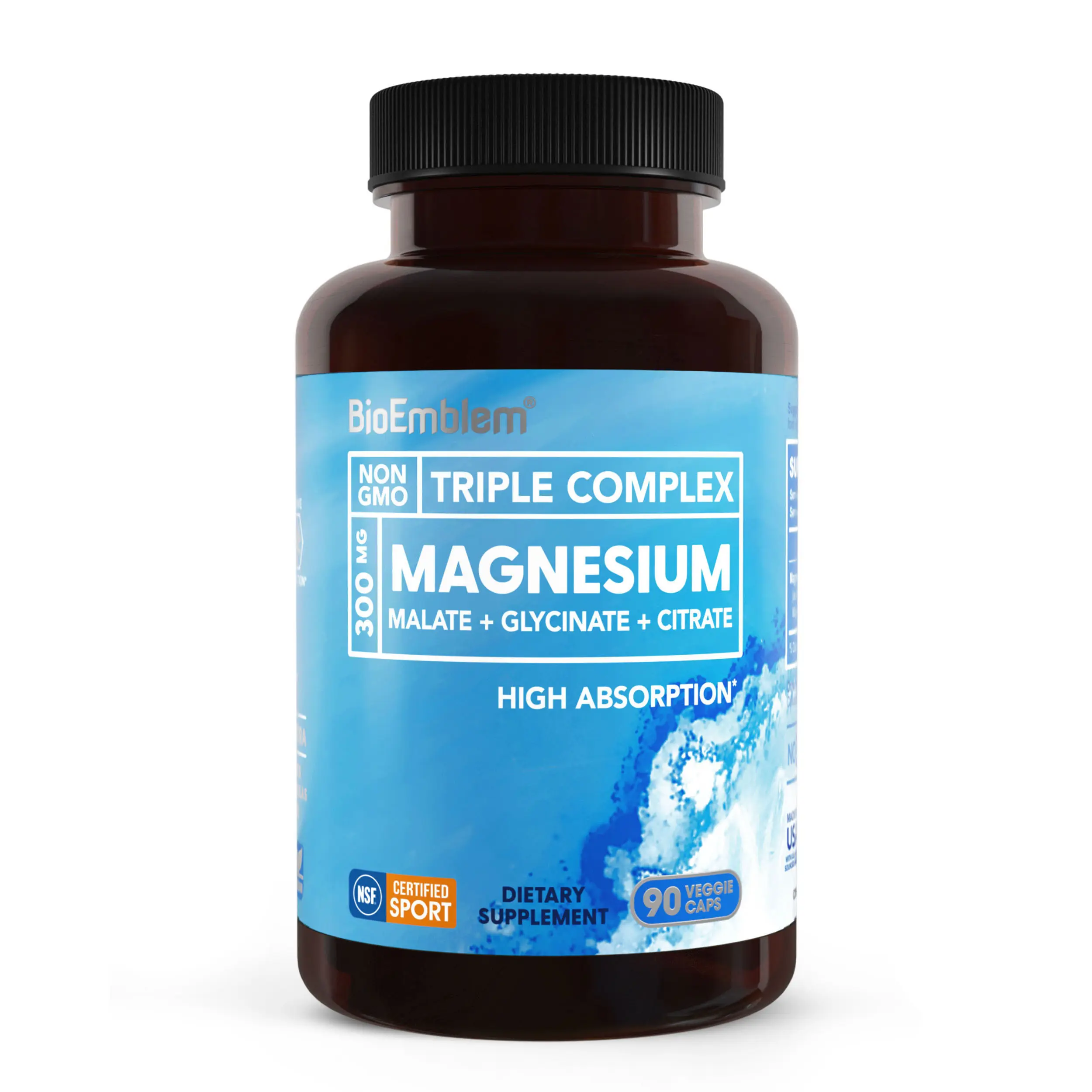 【BioEmblem】Triple Magnesium Complex |  for Muscles, Nerves, & Energy | High Absorption | 90 Capsules Supplement Fitness Healthcare Edible