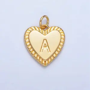 INITIAL LETTER HEART CHARM