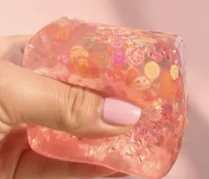 Strawberry Acai Lemonade Nice Cube Stress Relief Toy, See-Through Design