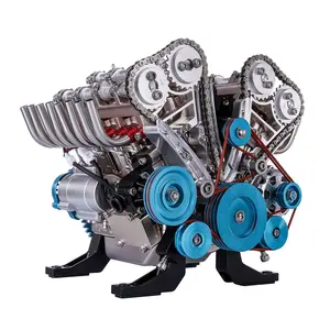 CubiMythx 500+Pcs 1:3 V8 Engine Model Metal Mechanical Engine Science Experiment Physics Toy