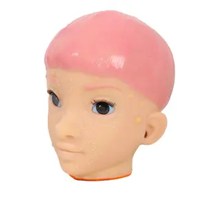 Fadchoi Pimple Popping toy ,with Ear Pick, Refillable Squishy Head Fidget Toy, Pink & Orange Girls Head ,Stress Relief, Funny Gag Gift for Teens & Adults
