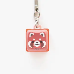 MAO Red Panda Clicky Keychain Fidget - Cat-Shaped Key Caps, Customizable, Includes Bonus Tail Charm, Blue Gateron Switch, 0.75"W x 1"H x 1"DBonus
