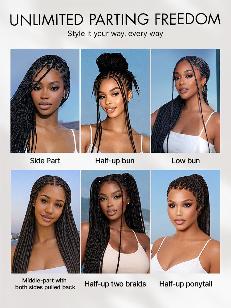 [New Arrival]OwnScalp Salon Braids Super Natural Scalp Full HD Lace Knotless Box Braided Wig Flexi-Fit Invisi Drawstring Cap Miracle Knots Limited Time Offer TikTok Exclusive #luvmenewarrivals