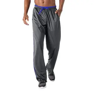 Men's Lightweight Sweatpants Loose Fit Open Bottom Mesh Athletic Pants with Zipper Pockets
