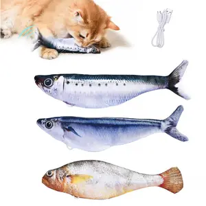 Bite-Sized Realistic Flopping Fish Cat Toys, 3 Pack, Interactive Cat Toys for All Breeds, Tap-Activated 3 Flapping Mode, Sardine/Saury/Yellow Croaker, 7.1 Inches, with Catnip