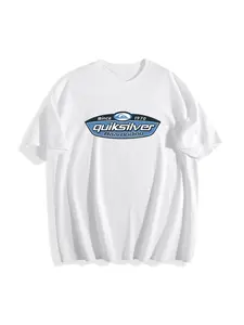Men's extra-large size Retro Skateboarding and Surfing Sport Roundneck T-Shirt - Casual Short-Sleeved Shirt - Patterned T-Shirt - Tribal Style Patriotic Flag - Men's Stretch Shirt - Men's White T-Shirt