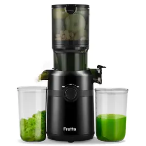 Fretta Cold Press Juicer Machines, Self-Feeding juicer with 108mm&1.0L Feeding Chute for Whole Fruits and Vegetables, Automatic Masticating Juicer, High Yield Juice Extractor, BPA-Free