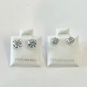 Sterling Silver 925 CZ Round Stud Earrings CZ Jewelry