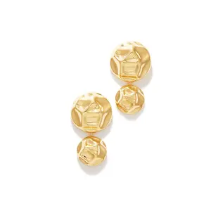 Emilia Embossed Dangle Statement Earring - Gold