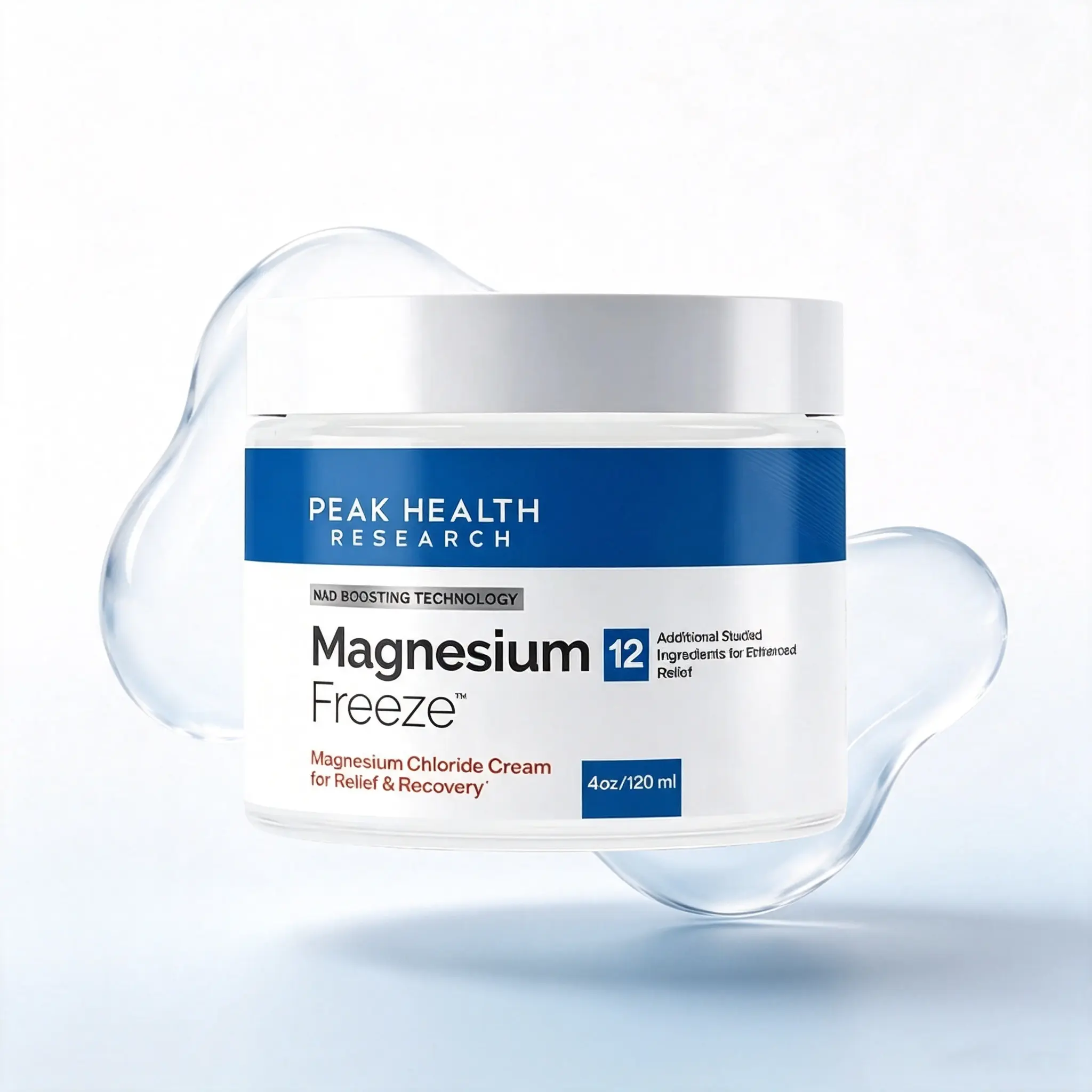 Viral Peak Health Magnesium Freeze Cream 120ml, Transdermal Magnesium Chloride Muscle Relief Cream with Niacinamide, Instant Cooling Topical Recovery Balm, Targets Sore Muscles, Joint Stiffness, Post-Workout Aches & Daily Body Discomfort