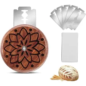 Bread Lame Sourdough Scoring Tool, Wooden Dough Scoring  with 5 ,  UFO Bread Lame  Sourdough Razor Scorer Breads Bakers Slashing Baking Tool