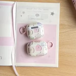 Exquisite Cute Apple Star Pattern Semi-Transparent Protective Earphone Case Cover Accessories For AirPods 1 2 3 4 Pro Pro2 Pro3 with Pink Ring