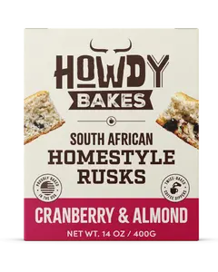 Howdy Bakes Rusks - Cranberry & Almond 14oz / 400G