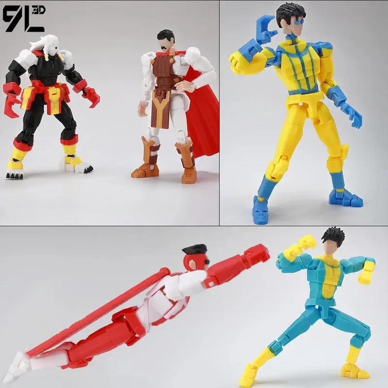 9L3D Printed Unisex Mark Grayson T13 Dummy13 Bulletproof Anime Action Figure, 3D Printing Articulated Collectibles, Mini Pretend Play Toy for Kids Gift, Anime Action Figures