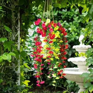 30" UV Resistant Artificial Morning Glory Hanging Plant (Indoor/Outdoor) - Set of 6 30" UV Resistant Artificial Morning Glory Hanging Plant (Indoor/Outdoor) - Set of 6