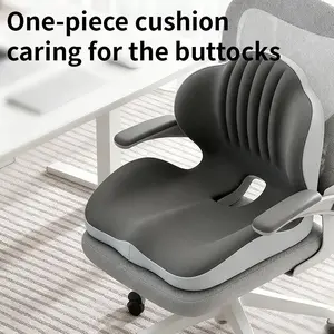 1 Pc Ergonomic Memory Foam Shell Back Cushion, Hollow Breathable Design, Comfortable Long Sitting, Relaxation, Suitable for Office Chair, Car Seat, Desk, Gaming Chair
