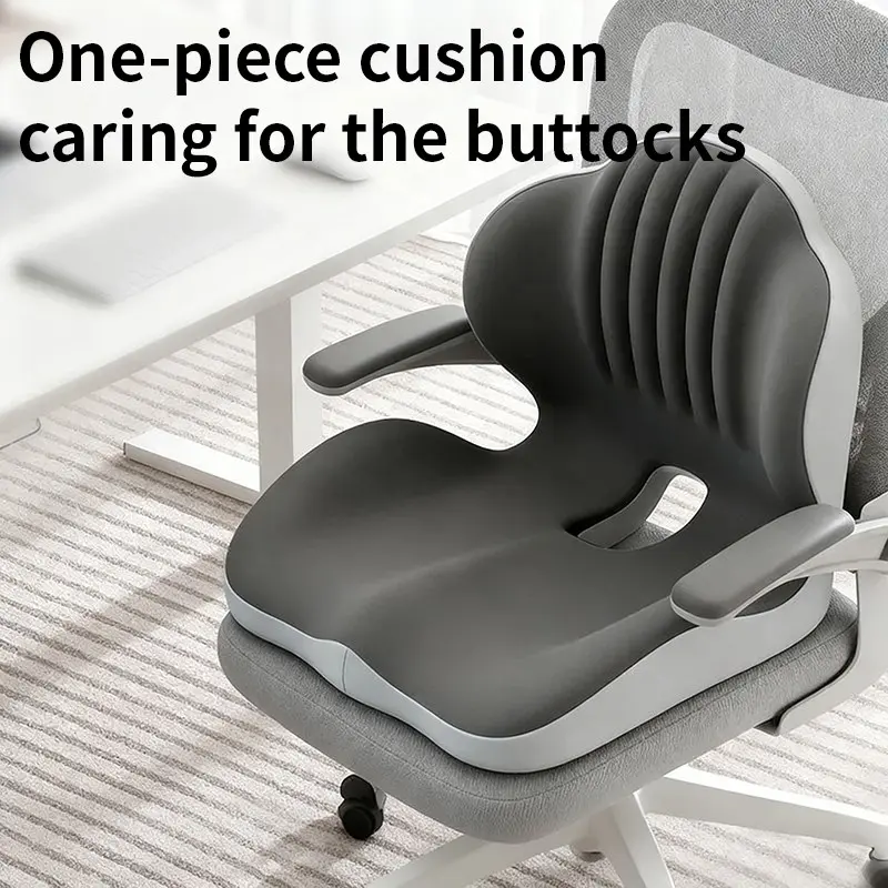 1 Pc Ergonomic Memory Foam Shell Back Cushion, Hollow Breathable Design, Comfortable Long Sitting, Suitable for Office Chair, Car Seat, Desk, Gaming Chair, Care