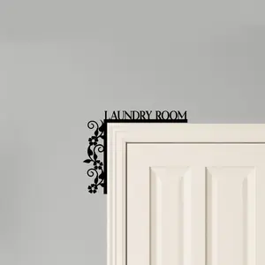 Iron Art Door Frame Pendant Decor, Indoor Home Decoration, Bathroom Door Top Sign, Laundry Room Marker, Iron Craft Corner Ornament, Wall, Bathroom Decorations