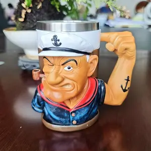 2026 New Model 3D Popeye Power Coffee Cup, Humorous Coffee Cup, Collector’s Edition Shape Cup, Home and Office Decoration, Unique Gift Idea