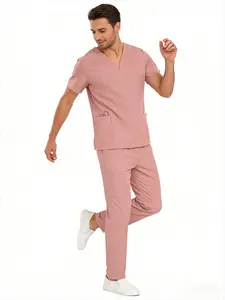 Beauty Salon Nurse Uniform Set Stretch V-Neck Top Straight Pants Thin Multi Color Workwear