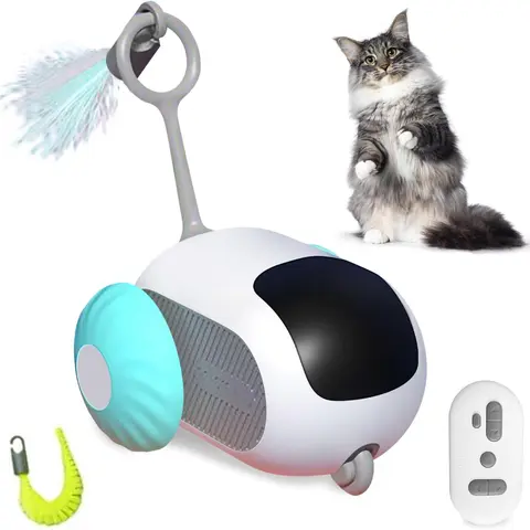 4 Angels-MPPC23 Interactive Silicone Plush Remote Control Cat Toy 3.0, 2-Speed Adjust, USB Rechargeable, Intelligent Obstacle Avoidance, Silent Operation, Exercise Boost, All Ages Indoor Cat Hunting Enrichment Accessory
