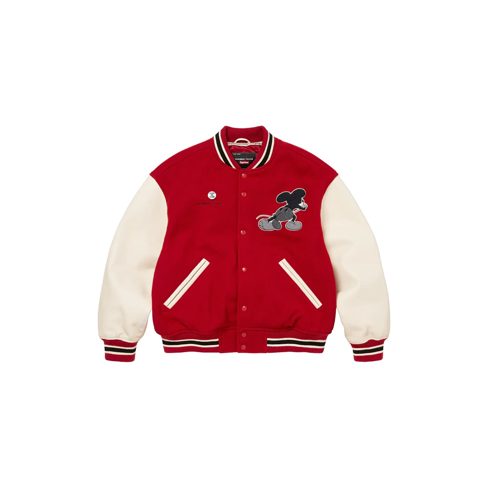Number (N)ine Mickey Varsity Jacket "FW25 - Red" SU26191