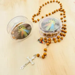 Divina misericordia Rosarios - rosario de madera/ memorial gifts/ rosarios religiosos