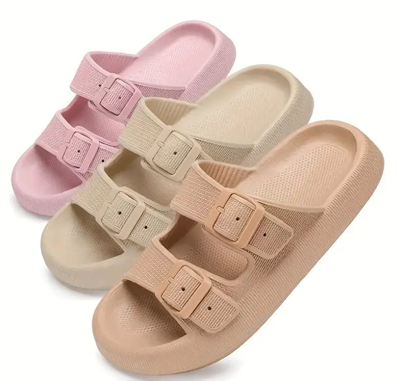 Women's Adjustable Fashion Footwear - Casual Home Slippers, Non-slip Sole Slides for Women, Outdoor Indoor Comfort Sandals, Shoe, Below The Ankle Women's Fashion Slippers