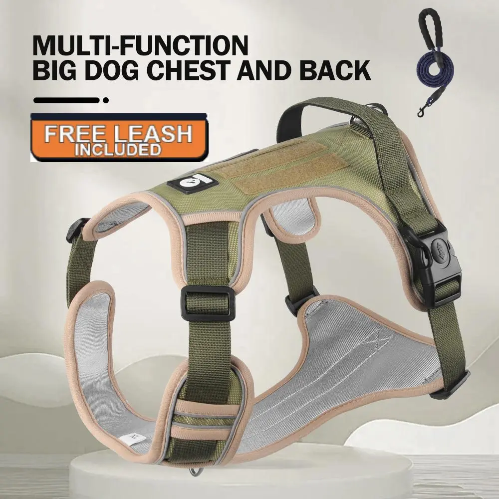 Lumipet I-Shape No Pull Dog Harness, Heavy Duty Anti-Escape Design with Velcro Top Handle & Front Clip, Adjustable Soft Padded Breathable Mesh Dog Harness for Small Medium Large Dogs, Secure Walking Dog Accessories