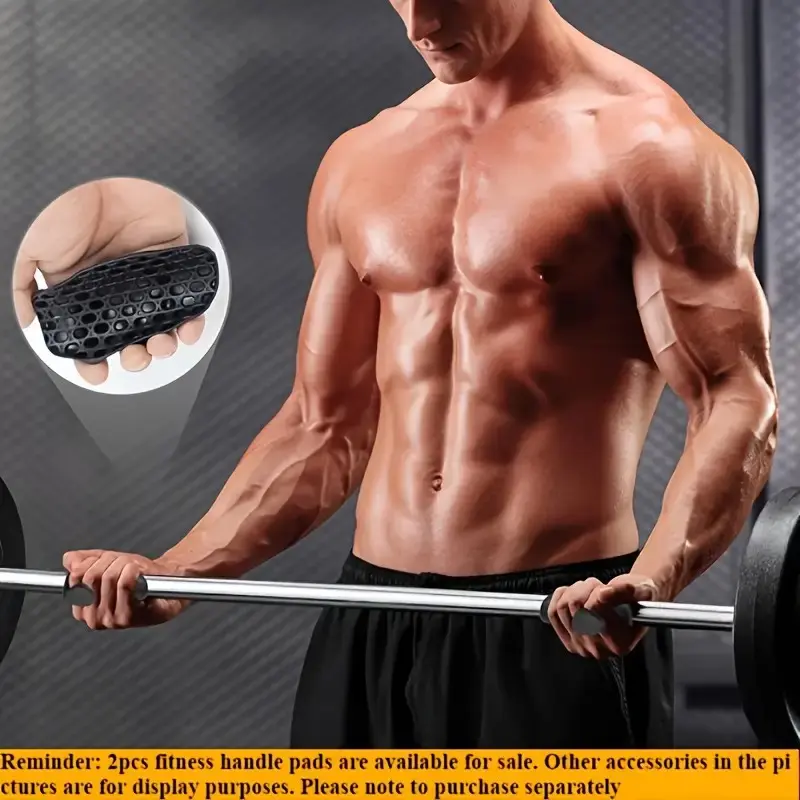 Non-Slip Grip Pad - Heavy Duty Gym Palm Protector withNon-Slip Surface, Cushioned Grip Mat for Weightlifting,Barbells,Pull-Ups -Textured Grip Enhancer -Washable &Reusable -Blue/Black/Gray -Fitness Equipment for Home &Commercial Gyms