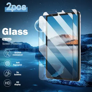 2-piece set suitable for iPad Mini 1/2/3 screen protectors, made of tempered glass material, 9H hardness, scratch resistant and drop resistant, suitable for 7.9-inch displays, device safety, seamless fit, scratch resistant shield