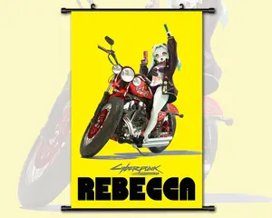Anime Graphic Painting Poster, Cyberpunk Edgerunners Rebecca Wall Art, Hanging Poster Home Decor