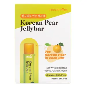 JEOLLANAM-DO Korean Pear Jelly Bar - 7oz Each Bar, 95% Pear Content, 12 Bars Total, Made in Korea
