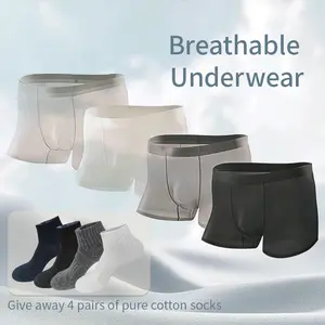 【Buy four get four free】Men’s Ultra-Thin Cooling Boxer Briefs | Lightweight Breathable Microfiber Underwear，Perfect Birthday Gift for Men