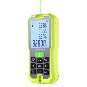 Laser Distance Measuring Tool, 100M/328ft Laser Measure, ±2mm Accuracy Laser Distance Meters with Backlit LCD, Measuring Distance, Area, Volume, Pythagorean Mode for Indoor/Outdoor Use(Green Laser)