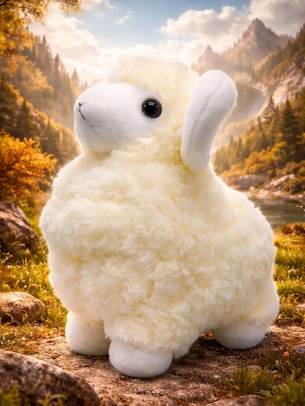 The Armored Kingdom Little Lamby Cuddle Buddy - 8.4in Unisex Fluffy Milky Stuffed Lamb Plushie, Ultra-Soft Fabric Dog & Cat Toy Accessory for Emotional Support & Relaxation, Soft Stuffed Animals